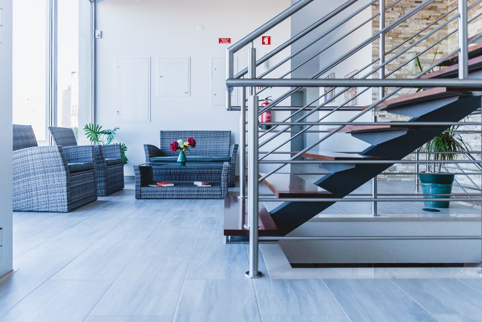 Stairs to apartments
